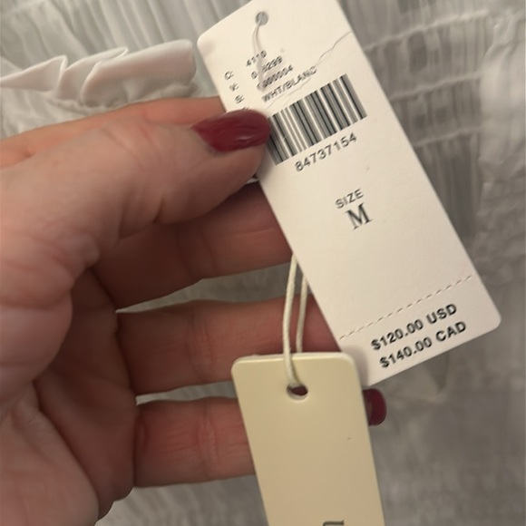 NWT gorgeous Anthropologie sarah hann white ruched blouse M - Picture 7 of 15